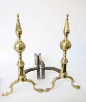 PAIR OF BRASS PANELED STEEPLE