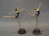 PAIR OF BRASS PARTIAL BLACK PA