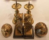 PAIR OF BRASS PRICKET CANDLEST