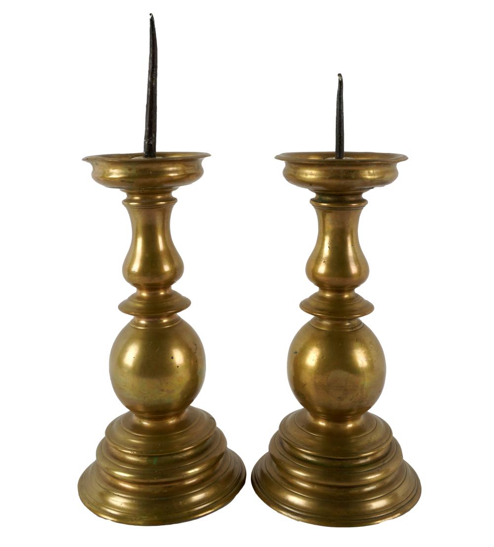 PAIR OF BRASS PRICKET