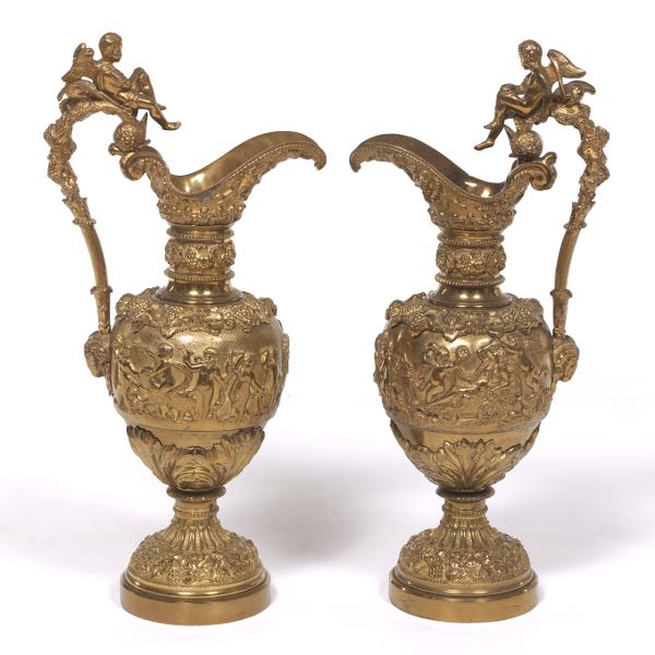 PAIR OF BRASS ROCOCO STYLE