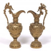 PAIR OF BRASS ROCOCO STYLE DEC