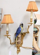 PAIR OF BRASS SCONCES, HAVING