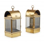 PAIR OF BRASS SHIP'S LAMPS, BY