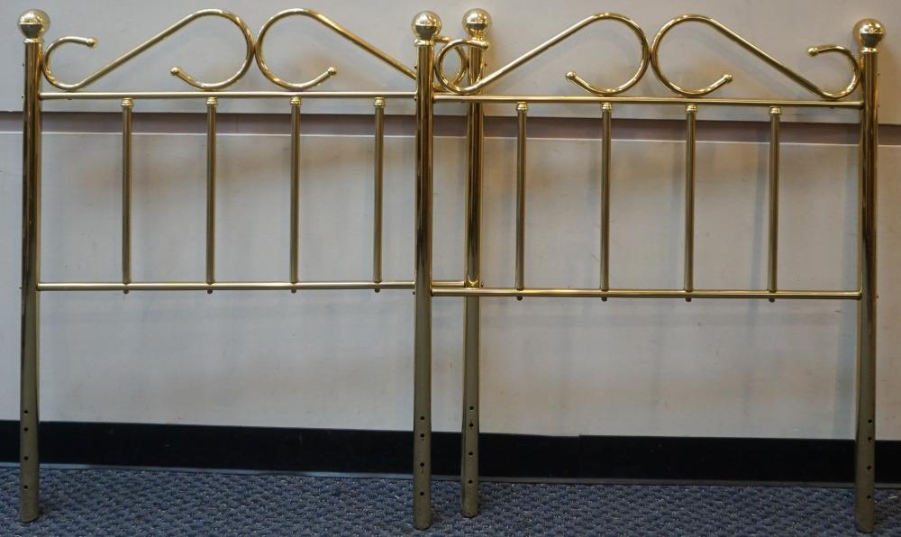 PAIR OF BRASS TONE HEADBOARDSPair