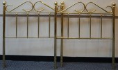 PAIR OF BRASS TONE HEADBOARDSP