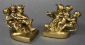 PAIR OF BRASS TONE METAL 'TUG