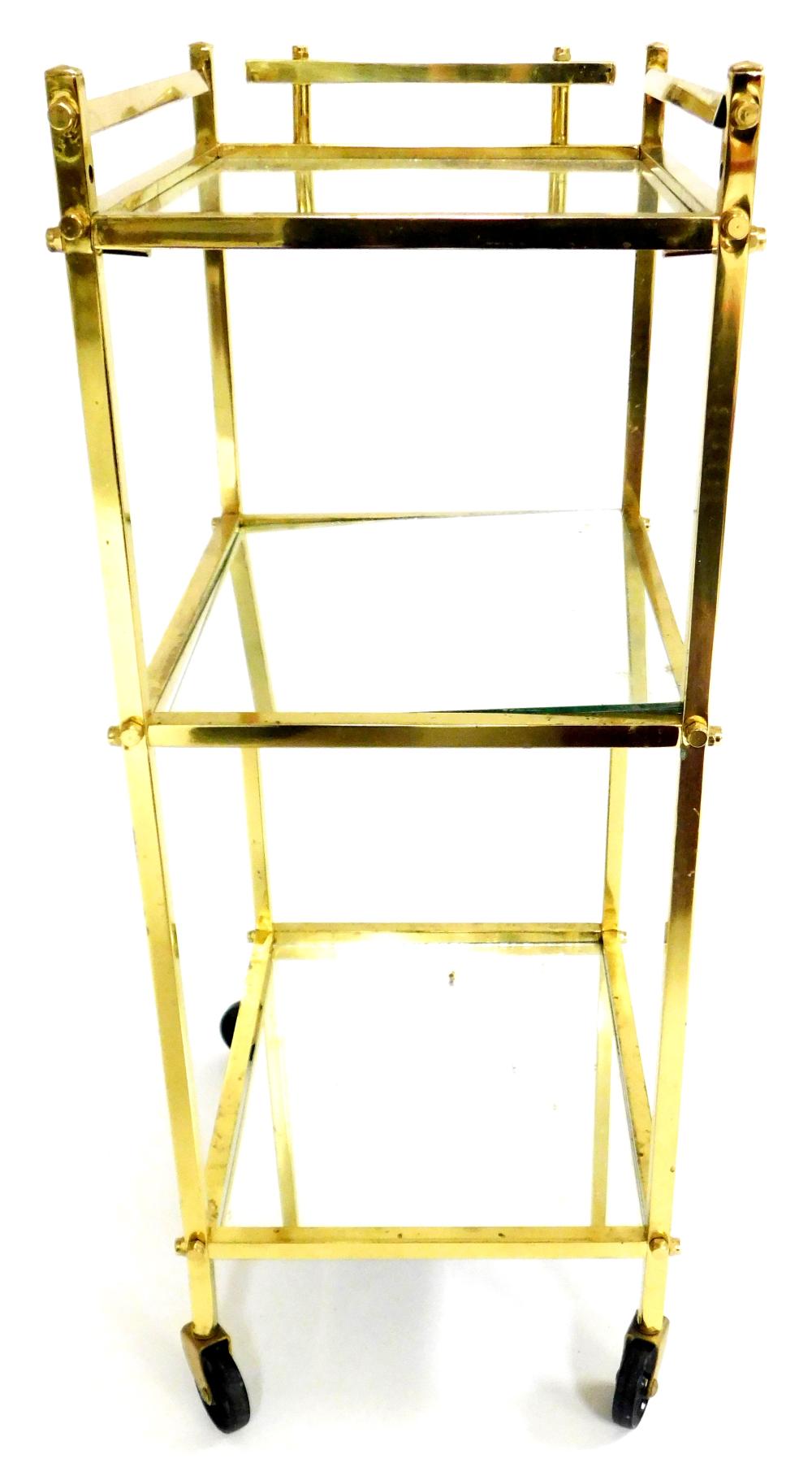 PAIR OF BRASS-TONED METAL