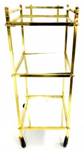 PAIR OF BRASS-TONED METAL THRE