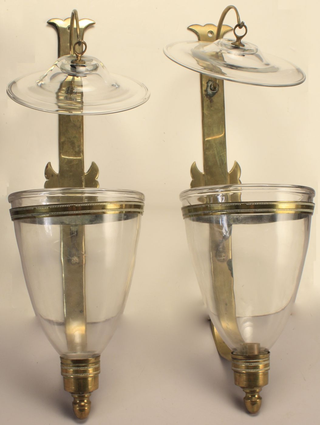PAIR OF BRASS WALL SCONCESEarly