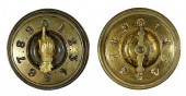 PAIR OF BRASS WHIST MARKERS.Pa