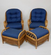 PAIR OF BRAXTON CULLER RATTAN