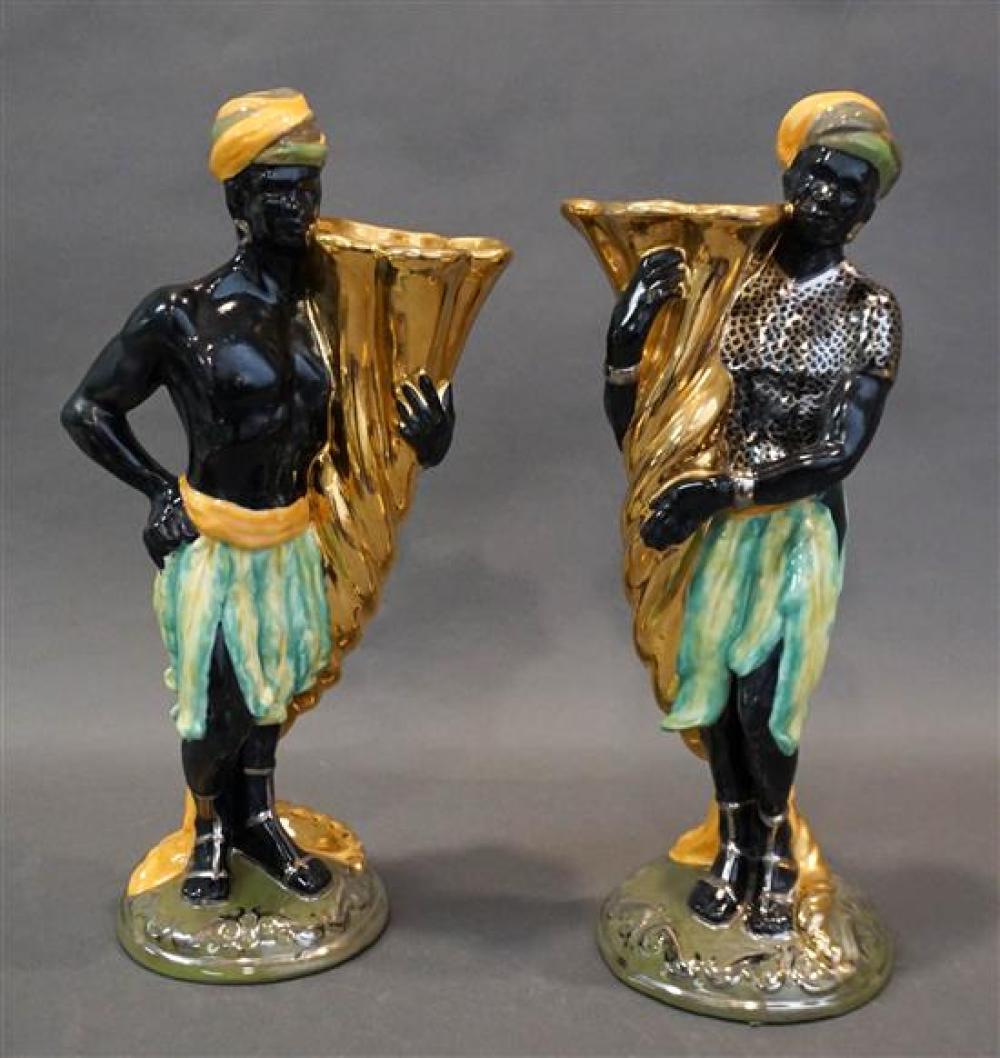 PAIR OF BRAYTON'S DECORATED CERAMIC