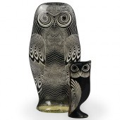 PAIR OF BRAZILIAN ACRYLIC OWL