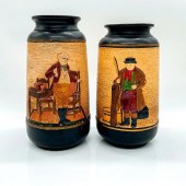 PAIR OF BRETBY DICKENS VASESFe