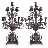 PAIR OF BREVETTATO STYLE BRONZ