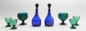 PAIR OF BRISTOL BLUE GLASS RIN