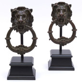 PAIR OF BRITISH BRONZE LION MA