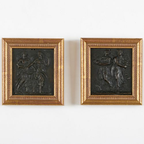PAIR OF BRONZE ALLEGORICAL