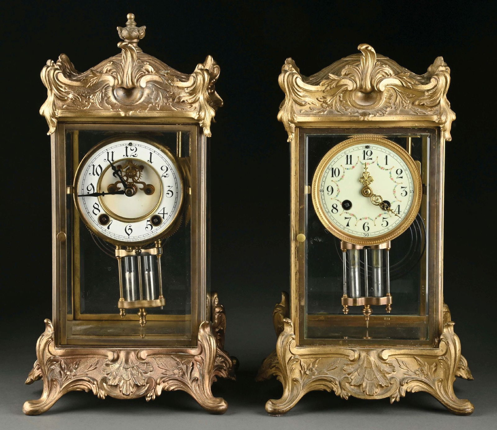 PAIR OF BRONZE AND BRASS CARRAIGE