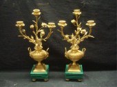 Pair of Bronze and Malachite U