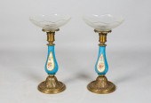 PAIR OF BRONZE AND PORCELAIN C