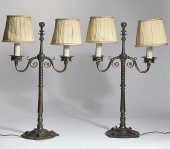 PAIR OF BRONZE ARTS & CRAFTS B
