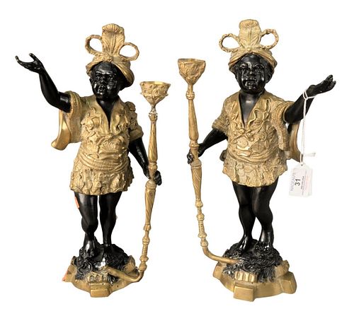 PAIR OF BRONZE BLACKAMOOR