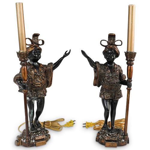 PAIR OF BRONZE BLACKAMOOR