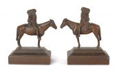 Pair of bronze bookends after