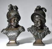 PAIR OF BRONZE BUSTSPair of Eu