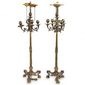PAIR OF BRONZE CANDELABRA LAMP