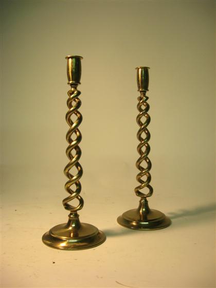 Pair of bronze candle sticks   