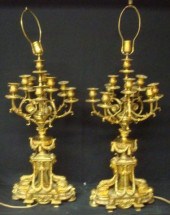 Pair of Bronze Candlebra. From