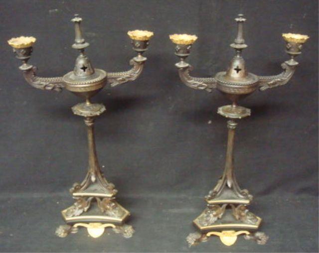 Pair of Bronze Candlesticks /