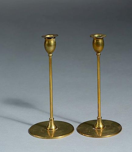 PAIR OF BRONZE CANDLESTICKS