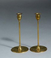 PAIR OF BRONZE CANDLESTICKS SI