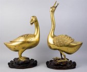 PAIR OF BRONZE CENSERS IN THE