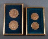 Pair of bronze commemorative m