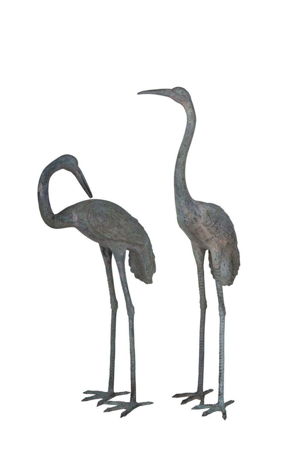 PAIR OF BRONZE CRANES20th century