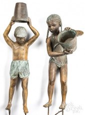 PAIR OF BRONZE FOUNTAINS OF A