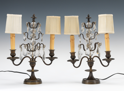 Pair of Bronze Garniture Prism