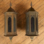 PAIR OF BRONZE GOTHIC STYLE WA