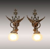 PAIR OF BRONZE GOTHIC VICTORIA