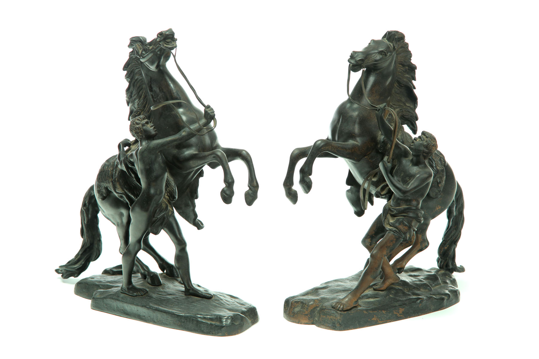 PAIR OF BRONZE HORSES AFTER