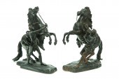 PAIR OF BRONZE HORSES AFTER GU