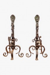 PAIR OF BRONZE & IRON JESTER F