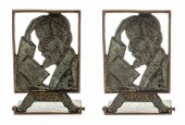 PAIR OF BRONZE JUDAICA BOOKEND