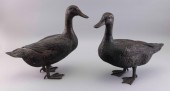 PAIR OF BRONZE MALLARDS LATE 2
