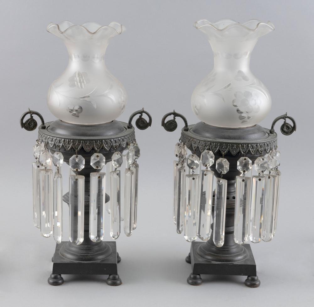PAIR OF BRONZE MANTEL GARNITURES